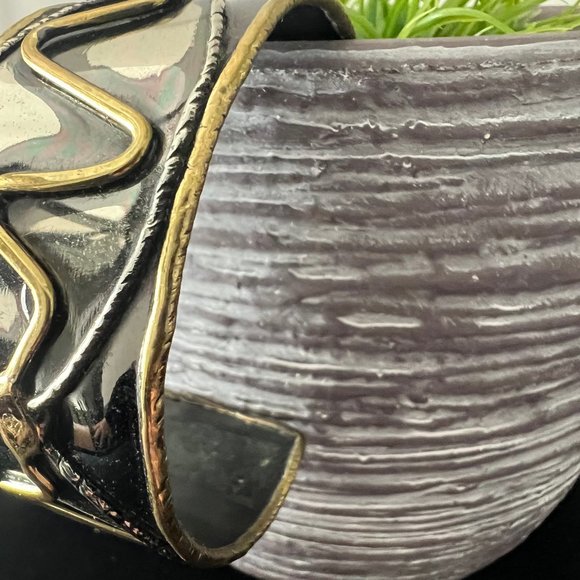 Handcrafted South African Metal Cuff Bracelet - Picture 2 of 4